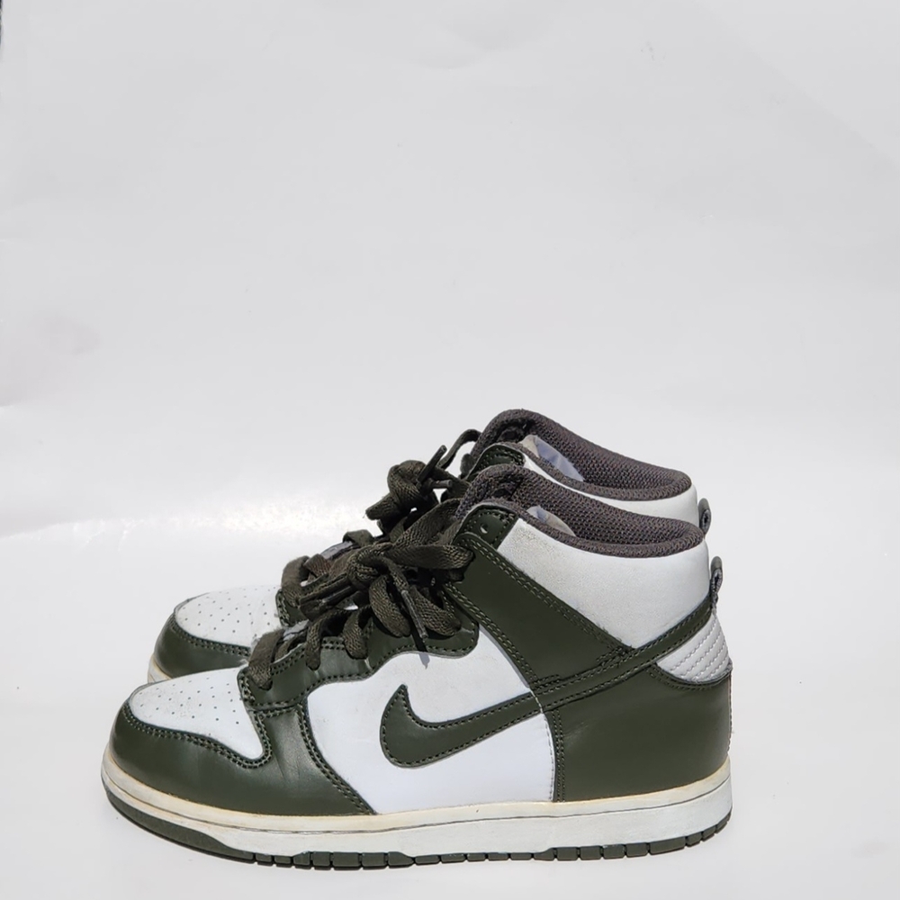 Nike Kids High-Top Sneakers - Olive and White